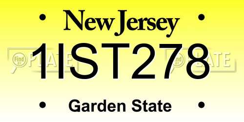 1IST278 New Jersey License Plate