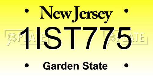 1IST775 New Jersey License Plate