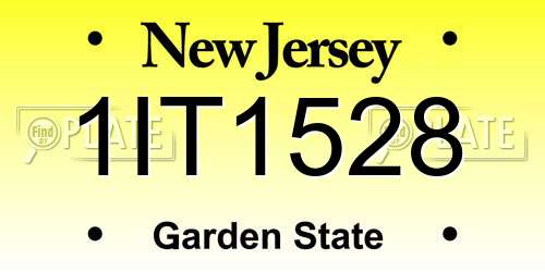 1IT1528 New Jersey License Plate
