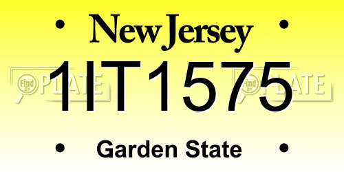 1IT1575 New Jersey License Plate