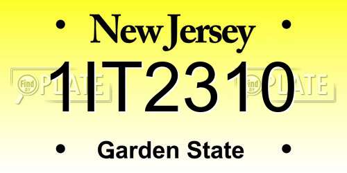 1IT2310 New Jersey License Plate