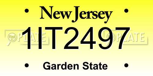 1IT2497 New Jersey License Plate