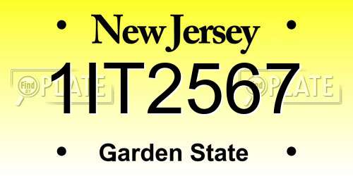 1IT2567 New Jersey License Plate