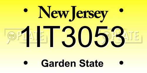 1IT3053 New Jersey License Plate