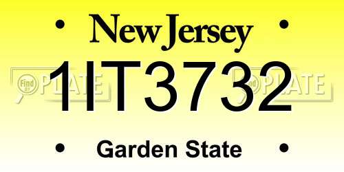 1IT3732 New Jersey License Plate