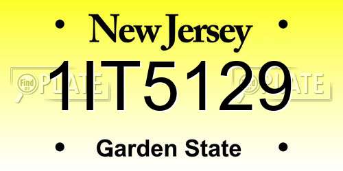 1IT5129 New Jersey License Plate