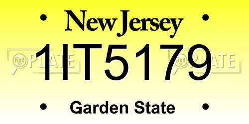 1IT5179 New Jersey License Plate