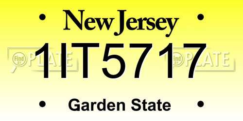 1IT5717 New Jersey License Plate