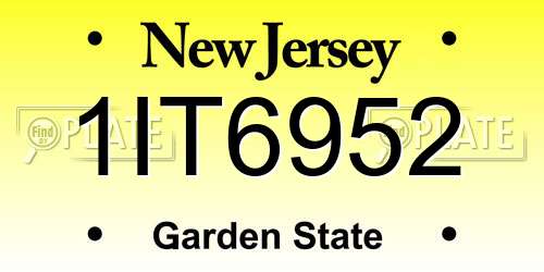 1IT6952 New Jersey License Plate