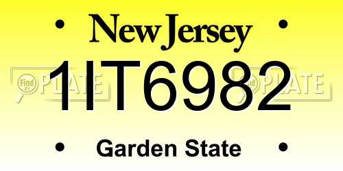 1IT6982 New Jersey License Plate