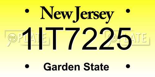 1IT7225 New Jersey License Plate