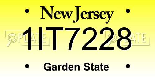 1IT7228 New Jersey License Plate