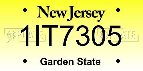 1IT7305 New Jersey License Plate