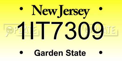1IT7309 New Jersey License Plate