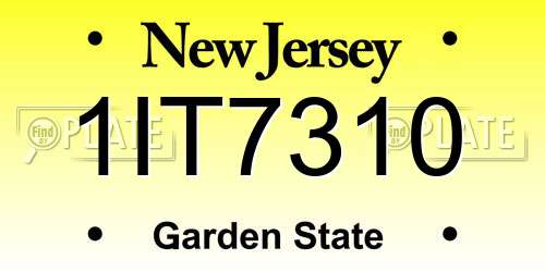 1IT7310 New Jersey License Plate