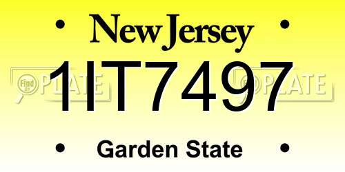 1IT7497 New Jersey License Plate