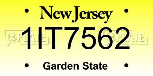 1IT7562 New Jersey License Plate