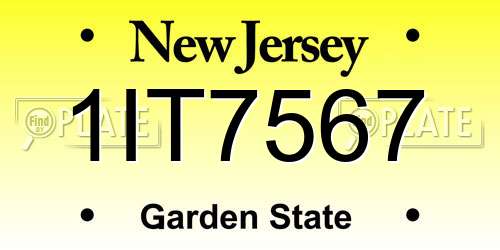 1IT7567 New Jersey License Plate