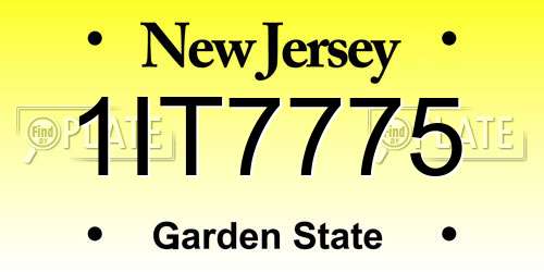 1IT7775 New Jersey License Plate