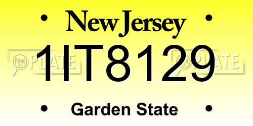 1IT8129 New Jersey License Plate