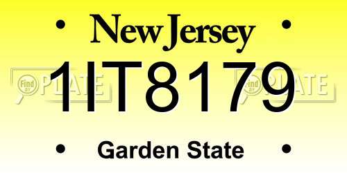 1IT8179 New Jersey License Plate