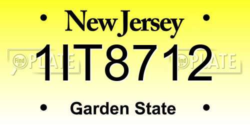 1IT8712 New Jersey License Plate