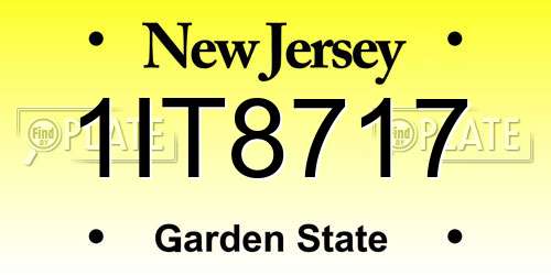 1IT8717 New Jersey License Plate