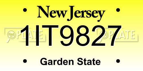 1IT9827 New Jersey License Plate