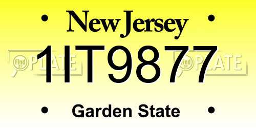 1IT9877 New Jersey License Plate