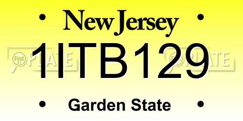 1ITB129 New Jersey License Plate