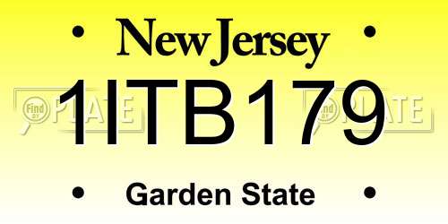 1ITB179 New Jersey License Plate