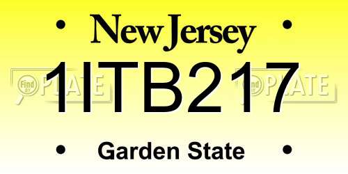 1ITB217 New Jersey License Plate