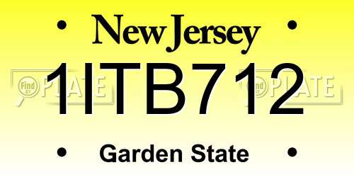 1ITB712 New Jersey License Plate