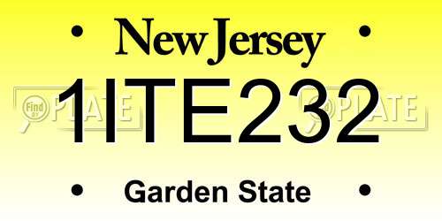 1ITE232 New Jersey License Plate