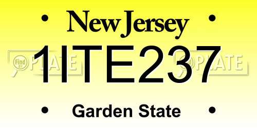 1ITE237 New Jersey License Plate