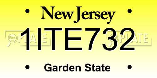 1ITE732 New Jersey License Plate