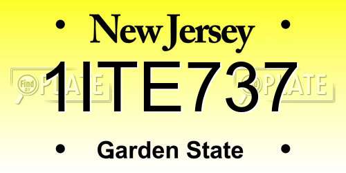 1ITE737 New Jersey License Plate