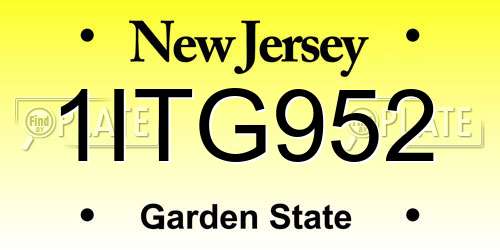 1ITG952 New Jersey License Plate