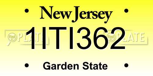 1ITI362 New Jersey License Plate