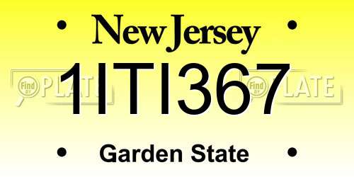 1ITI367 New Jersey License Plate