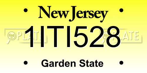 1ITI528 New Jersey License Plate
