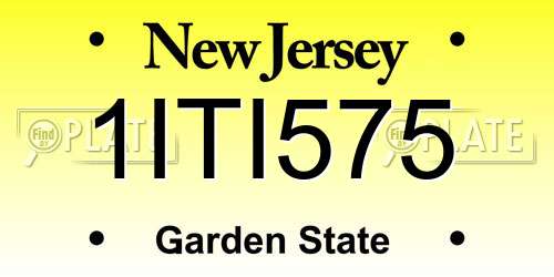 1ITI575 New Jersey License Plate