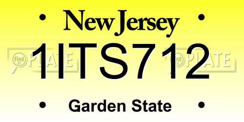 1ITS712 New Jersey License Plate