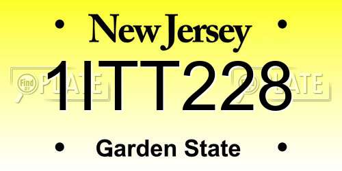 1ITT228 New Jersey License Plate