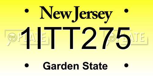 1ITT275 New Jersey License Plate