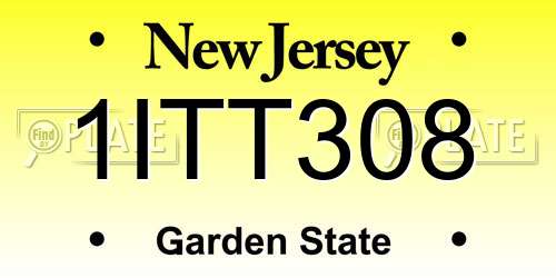 1ITT308 New Jersey License Plate