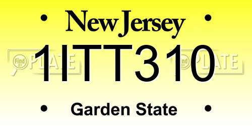 1ITT310 New Jersey License Plate