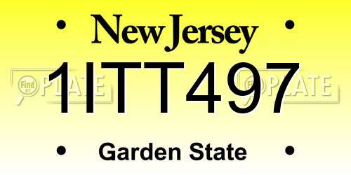 1ITT497 New Jersey License Plate