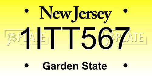 1ITT567 New Jersey License Plate