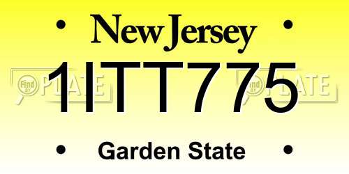 1ITT775 New Jersey License Plate